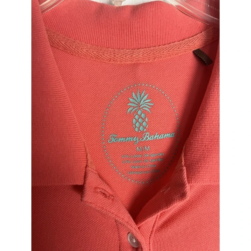Tommy Bahama Orange Long/Maxi‎ Polo Dress Short Sleeve - Size M Back Slit